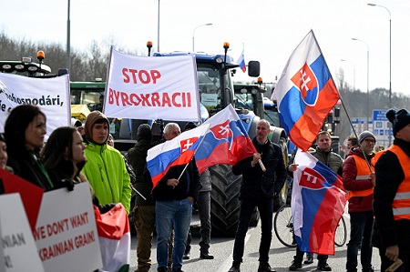 Czech And Slovak Farmers Block Borders In Protest
