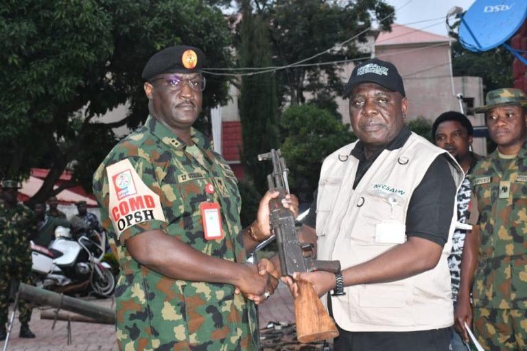 OPSH Hands Over Confiscated Arms to NCCSALW