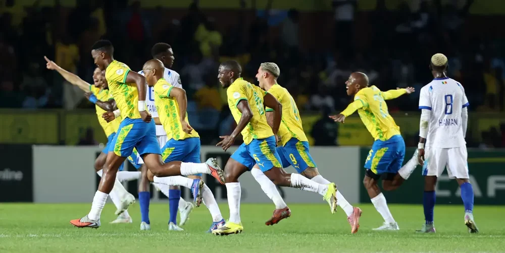 Mamelodi Sundowns' Arthur Sales celebrate goal.