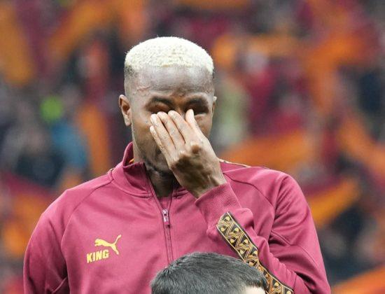 Galatsaray fans unveiled a banner in honour of Nigerian striker Victor Osimhen