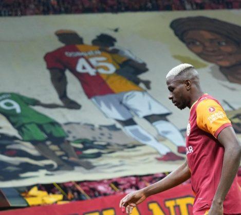 Galatsaray fans unveiled a banner in honour of Nigerian striker Victor Osimhen