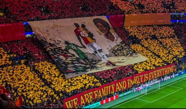 Galatsaray fans unveiled a banner in honour of Nigerian striker Victor Osimhen