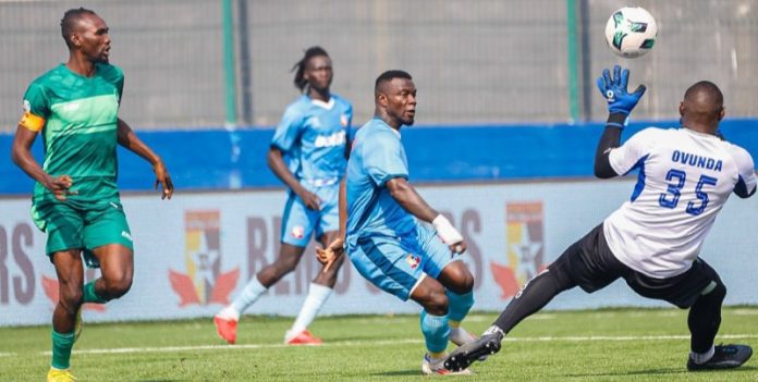 Action during Nigeria Premier Football League (NPFL) encounter between Remo Stars and Nasarawa United, at the Remo Stars Stadium in Ikenne, Ogun State.