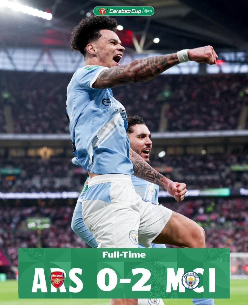 Manchester City Beats Arsenal, Claims Carabao Cup Title