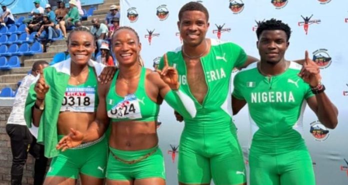 Nigeria's mixed 4x100m relay team.