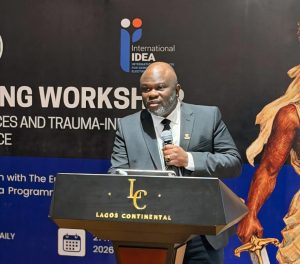 Representative of Justice minister and Oyo State Commissioner of Abiobun Aikomo