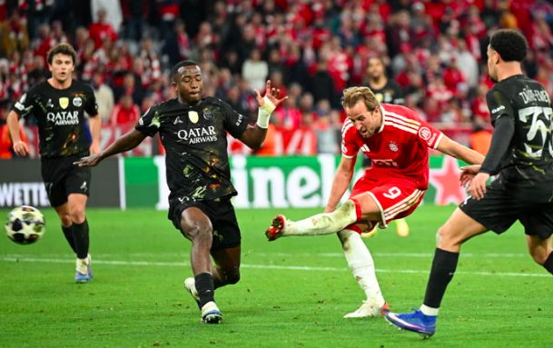 Bayern's Harry Kane scores goal.