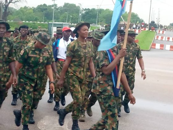 Image of Nigerian soldiers during Armed Forces&rsquo; Annual 5-kilometre Route March in Abuja, Nigeria.