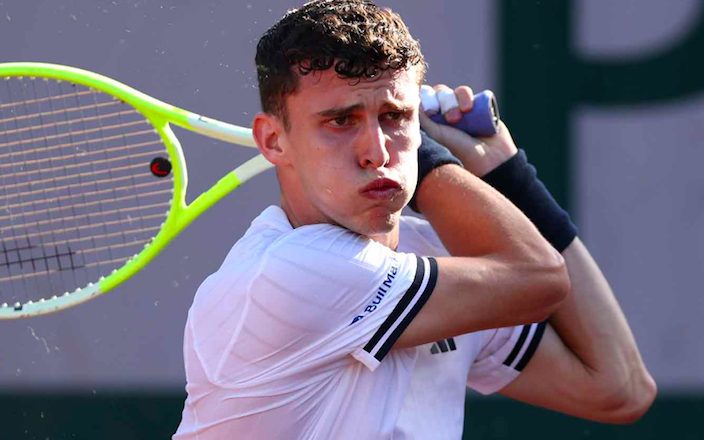 Juan Manuel Cerundolo in action at French Open.