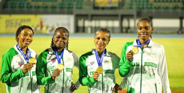 Team Nigeria won gold in the women’s 4×100m event, at the African Senior Athletics Championships in Ghana.
