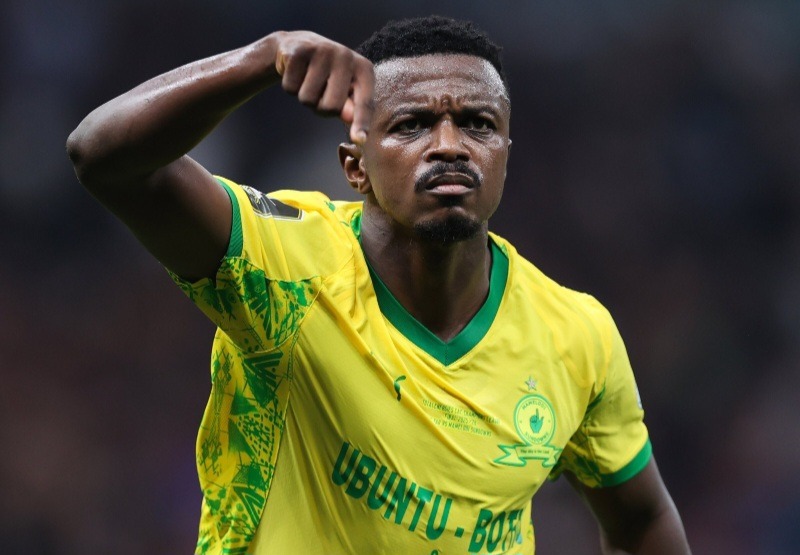 Mamelodi Sundowns' Teboho Mokoena celebrates goal.