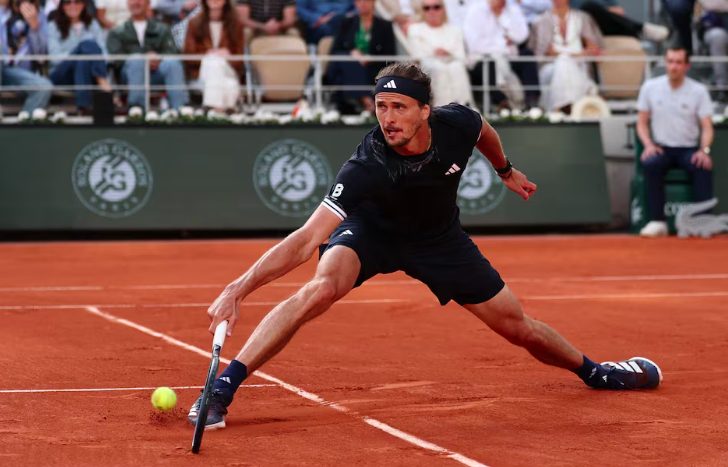 Germany's Alexander Zverev in action