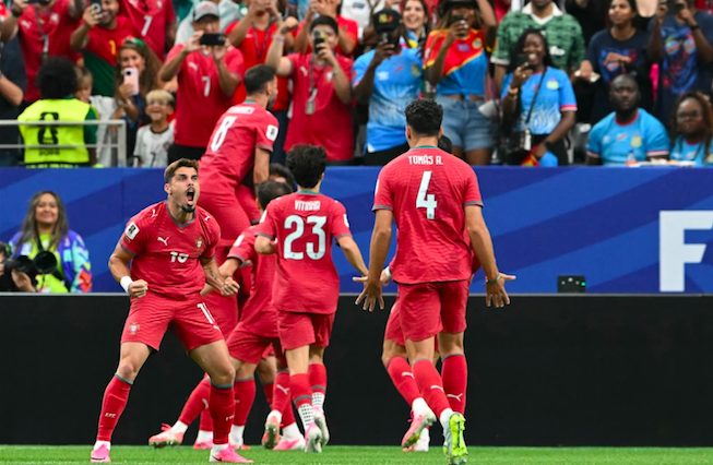 Portugal's Pedro Neto celebrates goal