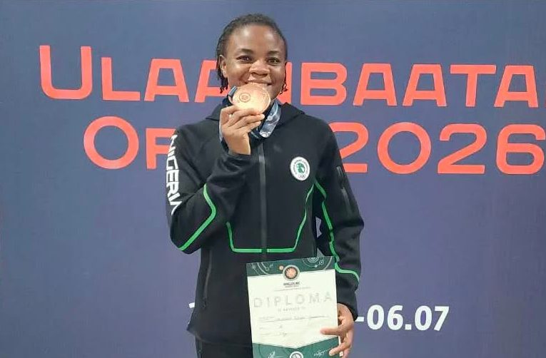 Reigning African women's wrestling champion, Christianah Ogunsanya of Nigeria.