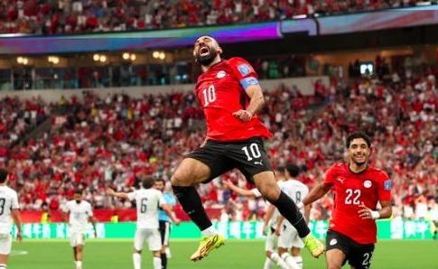 Egypt's Mohamed Salah celebrates goal against New Zealand, during 2026 FIFA World Cup match.