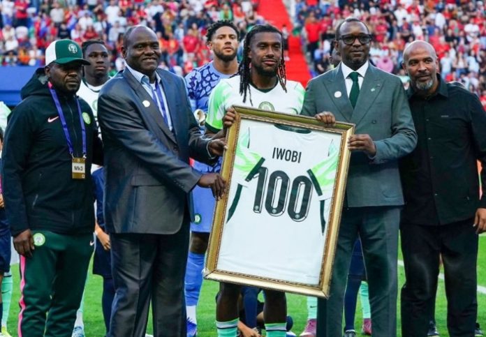 Midfielder Alex Iwobi Celebrates 100 Caps For The Super Eagles of Nigeria.