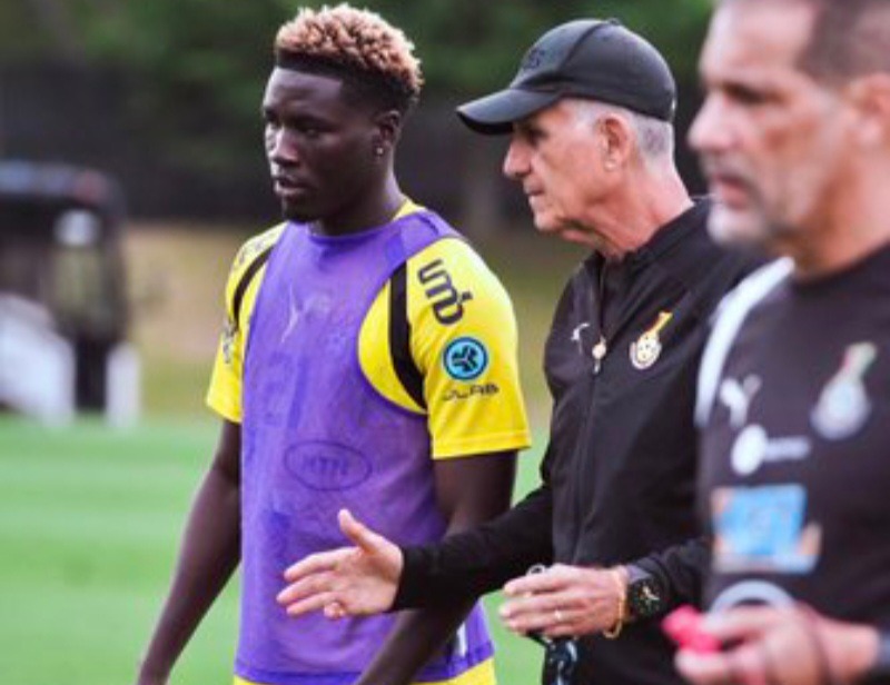 Black Stars of Ghana head coach, Carlos Queiroz, in training.