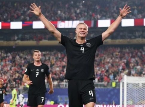 Norway's Erling Haaland celebrates goal against Senegal, during 2026 FIFA World Cup match.