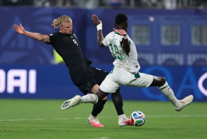 Norway's Erling Haaland scores second goal.
