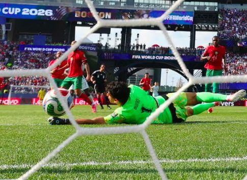 France forward Ousmane Dembélé beats Morocco goalkeeper Yassine Bounou to secure 2-0 win, during 2026 FIFA World Cup quarter-final.