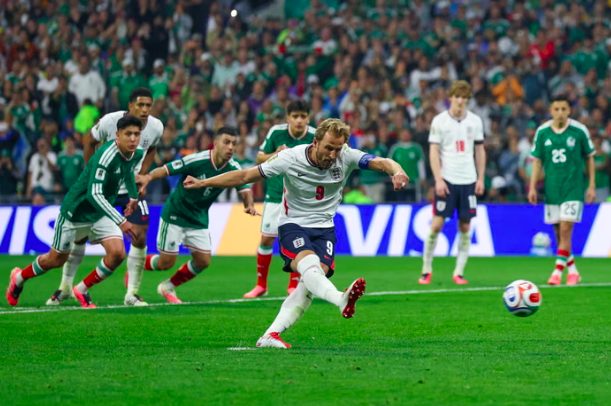 England striker Harry Kane scores penalty