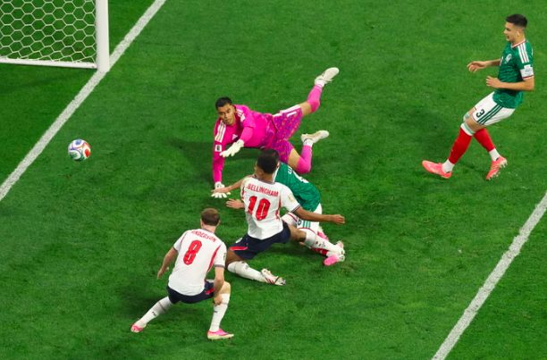 England's Jude Bellingham scores second goal against Mexico.