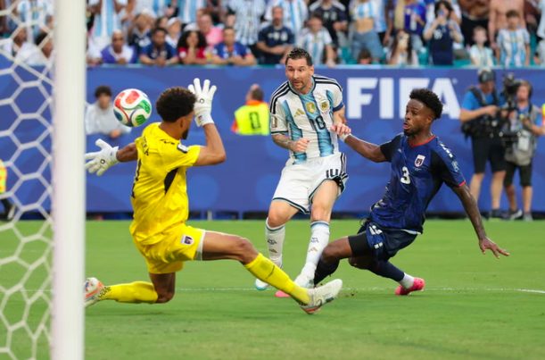 Argentine talisman Lionel Messi scores goal against Cape Verde.