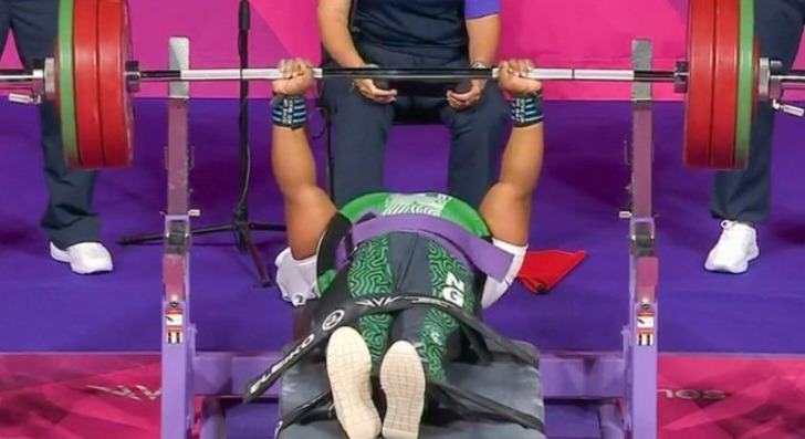 Team Nigeria's Rita Ferdinand in action.