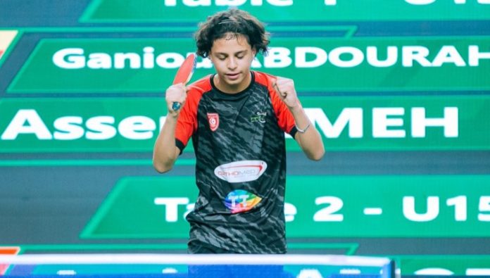 ITTF Africa Youth Championship U-15 Boys singles finalist, Amori Amine of Tunisia.