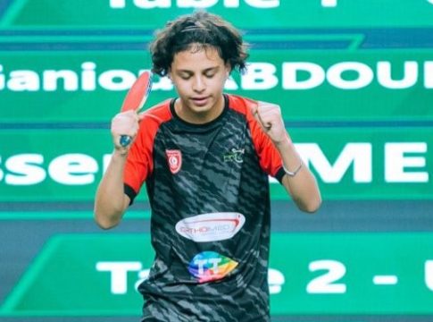 ITTF Africa Youth Championship U-15 Boys singles finalist, Amori Amine of Tunisia.