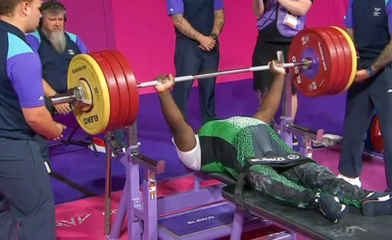 Team Nigeria's Riluwan Idris in action.