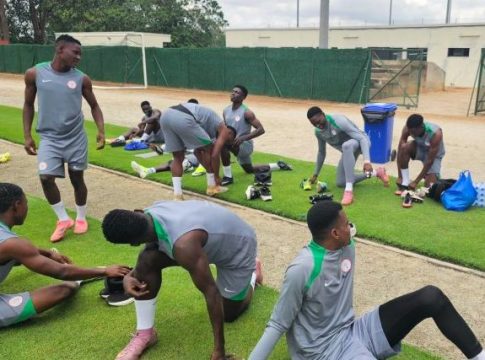 The Flying Eagles of Nigeria in training.