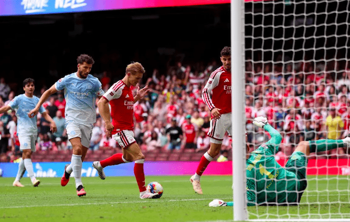 Arsenal captain Martin Odegaard scores goal