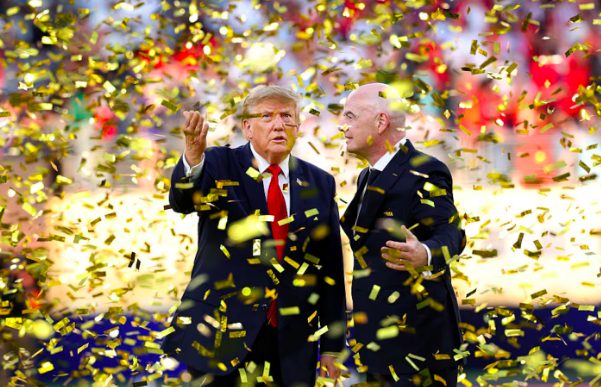 FIFA President Gianni Infantino (L) with US President,Donaldo Trump.