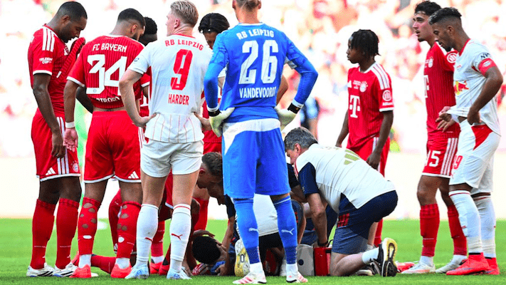 Image of incident involving Bayern Munich's Jamal Musiala.