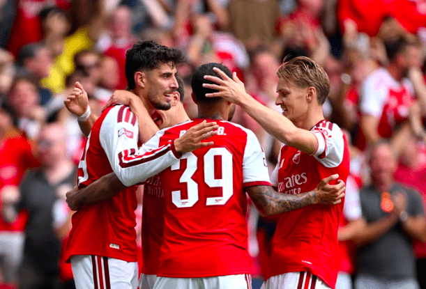 Kai Havertz celebrates goal with teamates