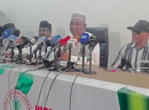 The president of the Nigeria Football Federation (NFF), Ibrahim Gusau, Resigns.