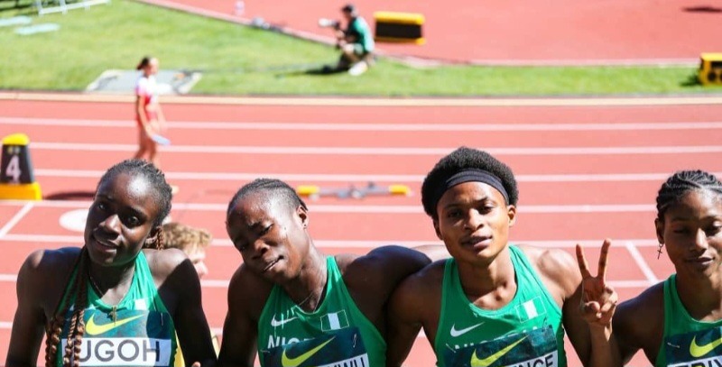 Team Nigeria's women's 4x400m relay team.