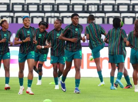Super Falcons of Nigeria in training.