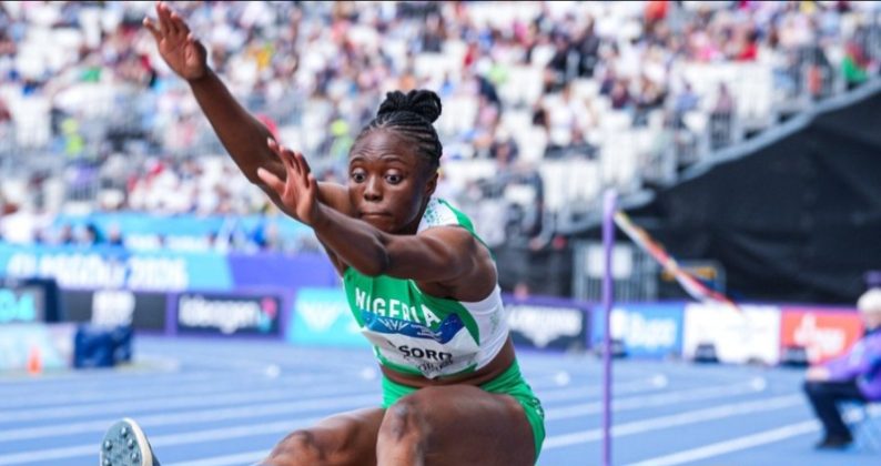 Team Nigeria's Ruth Usoro in action.