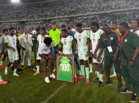 Moses Simon Makes 100th Appearance for the Super Eagles of Nigeria.