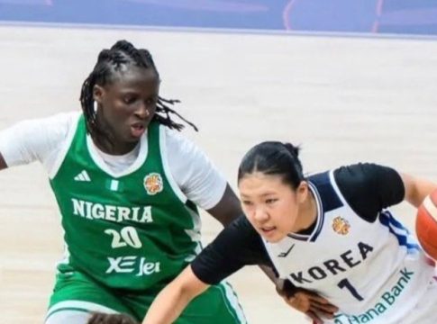 Action during 2026 FIBA World Cup game between Nigeria and South Korea.