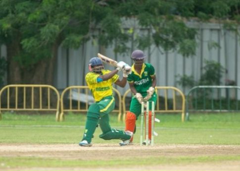 Action during Nigeria T20 Quadrangular Series match between Nigeria and Nigeria A team, at the TBS Cricket Oval.