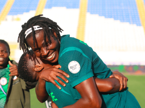 Super Falcons of Nigeria defender, Osinachi Ohale (C).